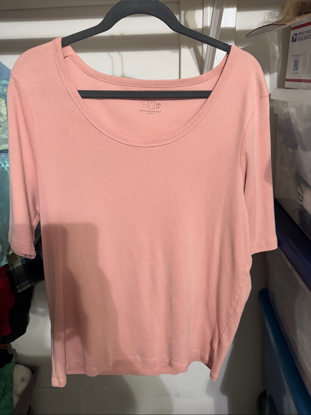 Time and Tru Soft Scoop Neck Pink Short Sleeve Tee